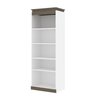 Bestar Orion 30W Shelving Unit, White & Walnut Grey 116160-000017